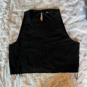 BASIC black Zara crop top